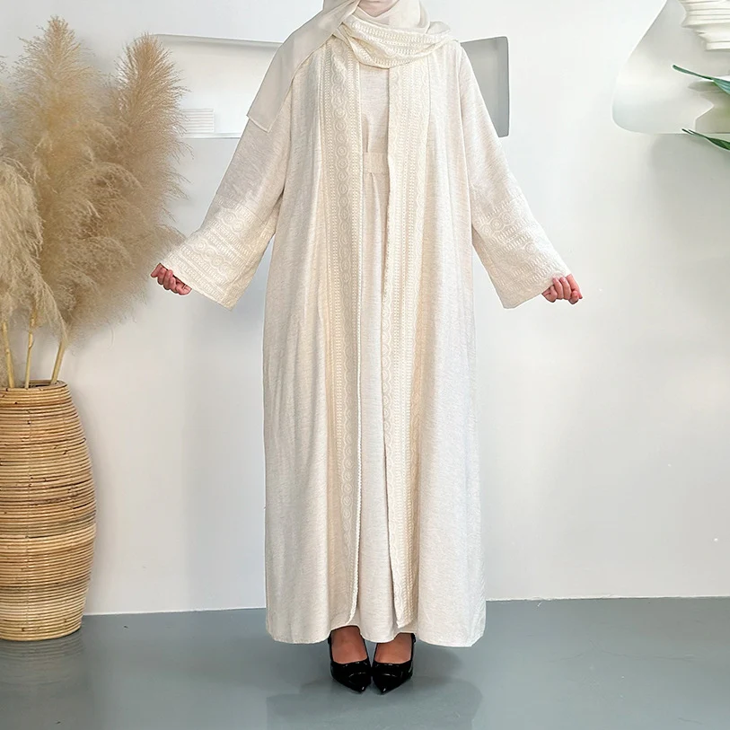 Plain Abayas 3 Piece Set